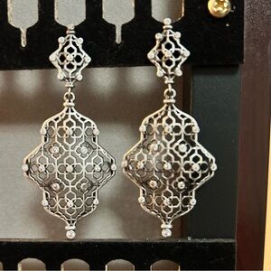 Kendra Scott Silver Filigree Dangle Earrings